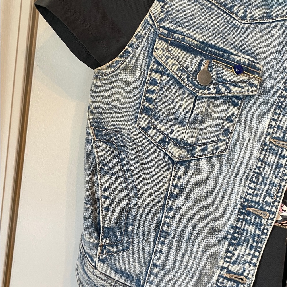 Love, Fire Light Blue Denim Vest - Picture 2 of 9
